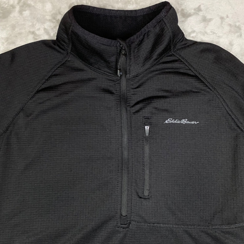 Eddie Bauer First Ascent Free Heat Women XL Grid Fleece 1/4 Zip Black Activewear - Picture 2 of 11